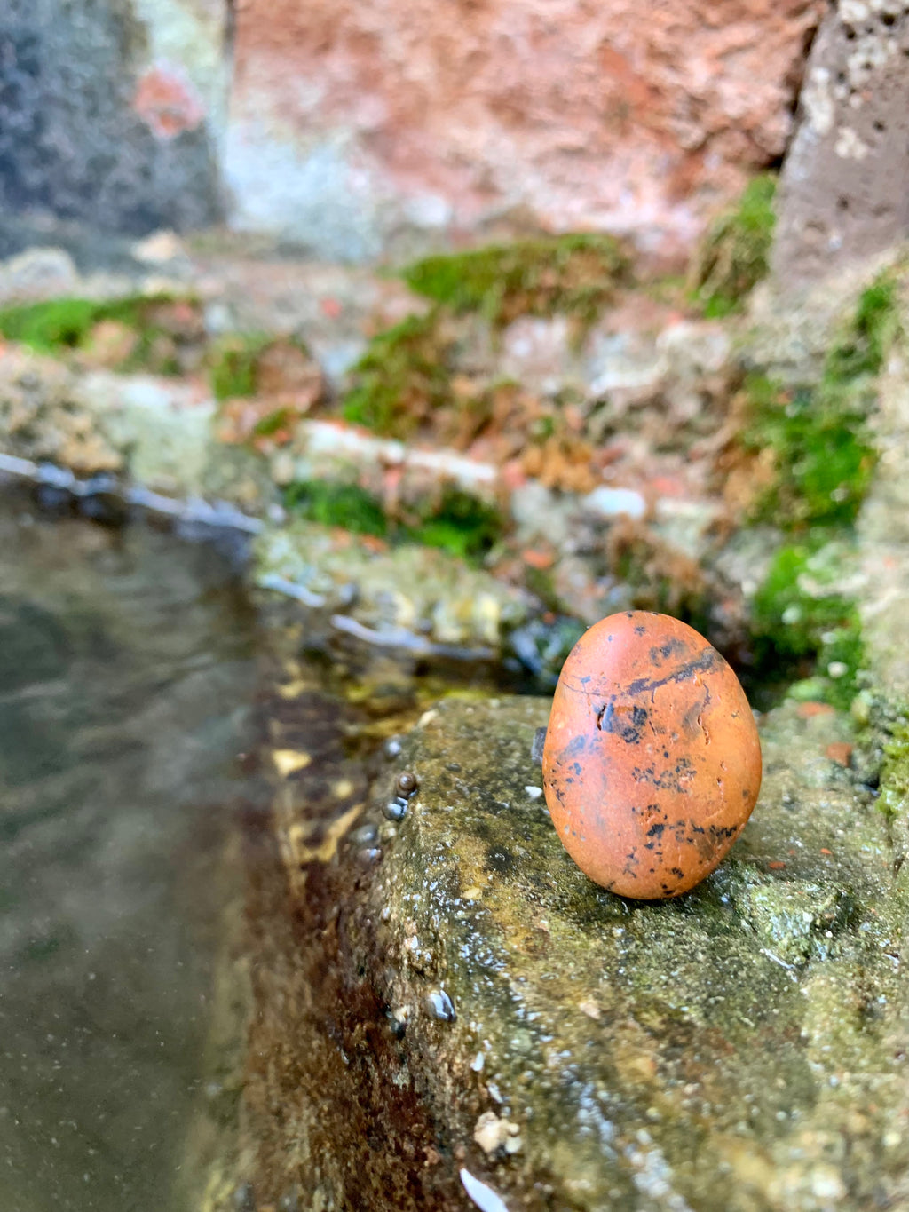 Anillo de obsidiana caoba ovalada